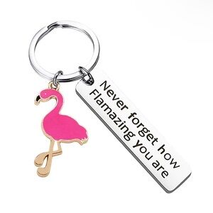 NEW, Flamingo Keychain Never Forget How Flamazing You are, various colors